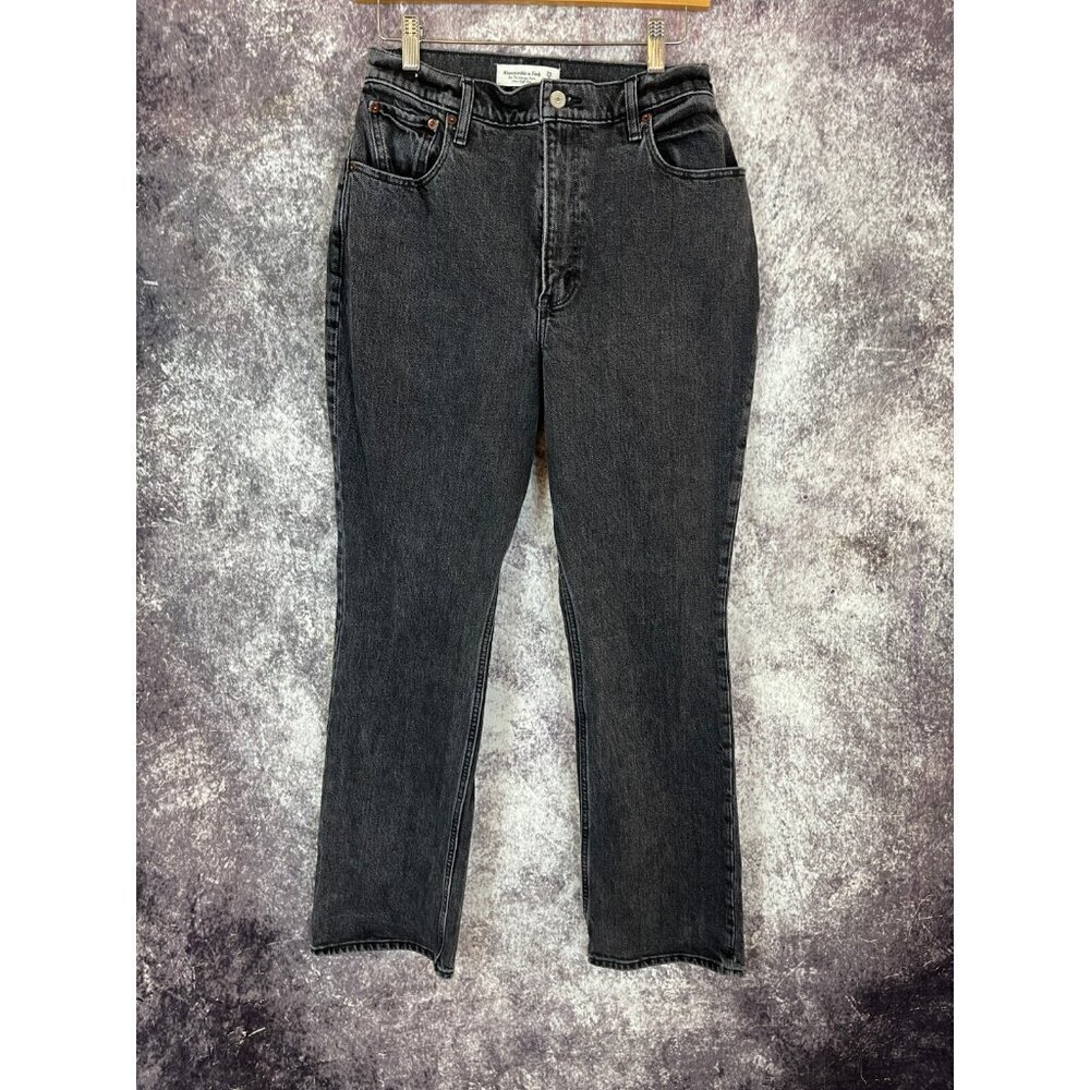 ABERCROMBIE &‎ FITCH Jeans 29/8R Black 70s Vintage Flare High Rise Curve Love